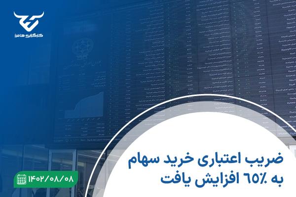 ضریب اعتباری خرید سهام از 60% به 65% افزایش یافت.